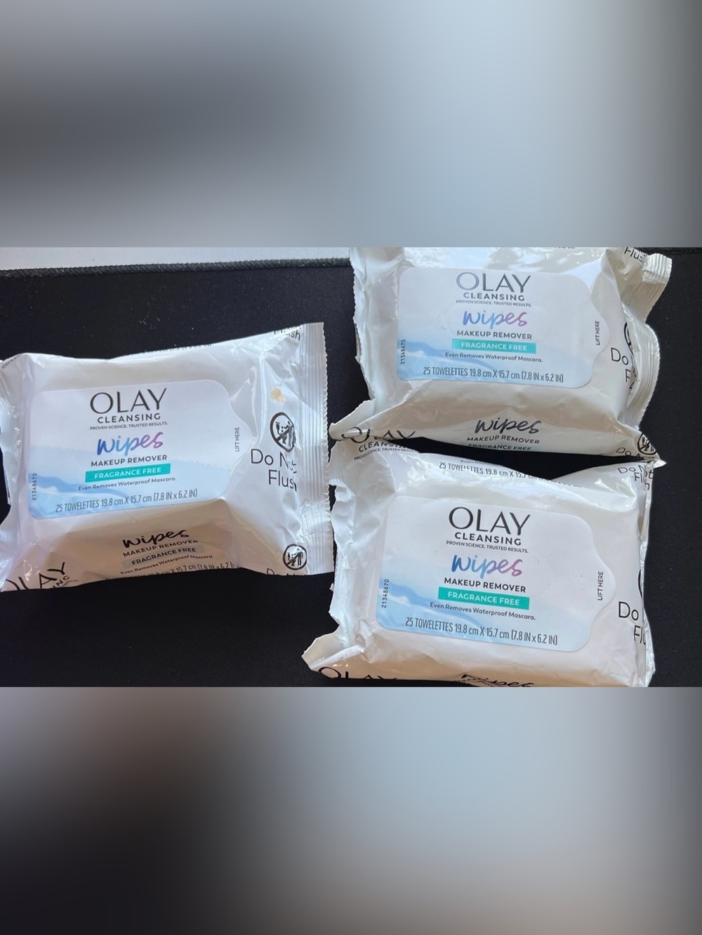 Olay Fragrance Free Makeup Removing Facial Wipes Non Greasy Formula x 3 Packs